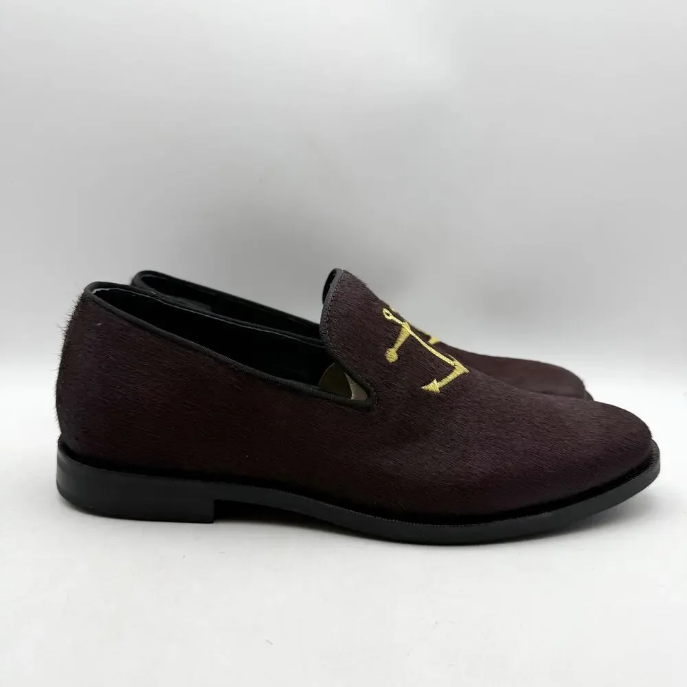 Sperry Mens Overlook Smoking Slipper Loafers Size 8 Brown Slip On Anchor NWOB